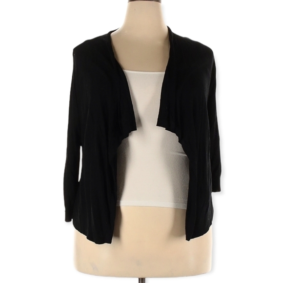 Lane Bryant Open Lightweight Black Cropped Cardigan Size 14/16 - Picture 1 of 2